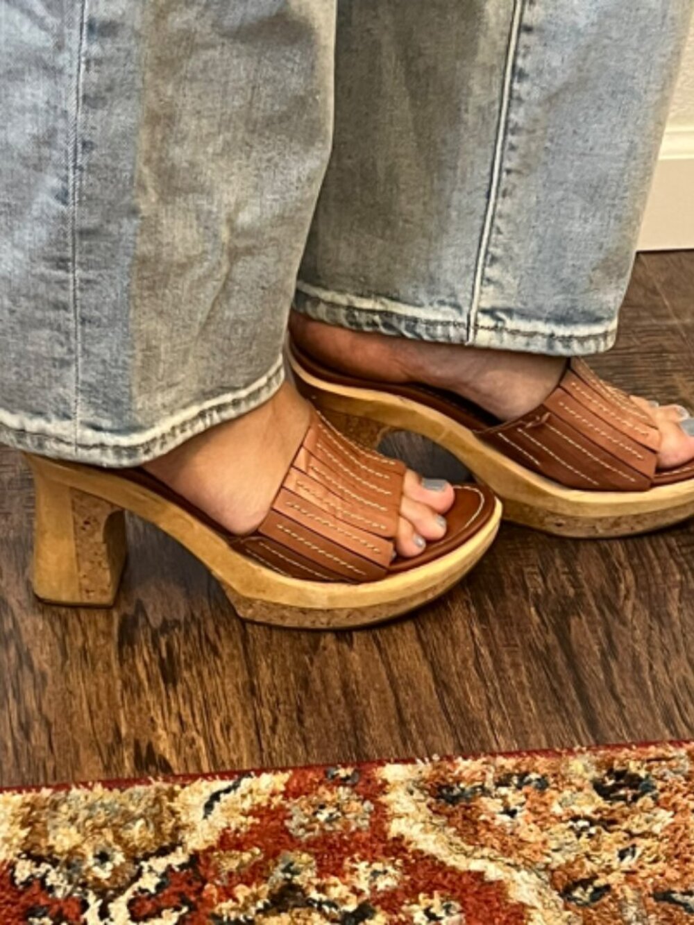 Two Lips Slip-on Mule with Chunky Platform Heel
